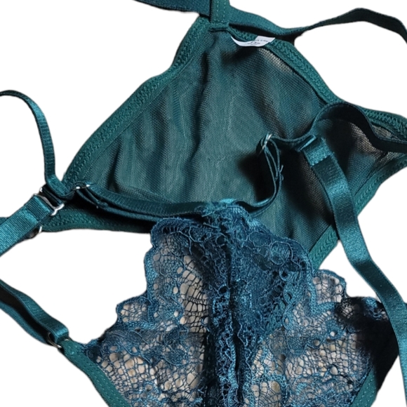 ADOME Dark Green 2-Piece Sexy Strappy Bralette and G-String Lingerie Set, XXL - Picture 11 of 12